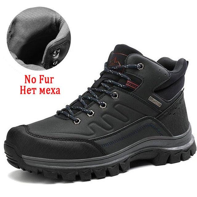 Winter Mens Boots Plush Warm Snow Boots Waterproof