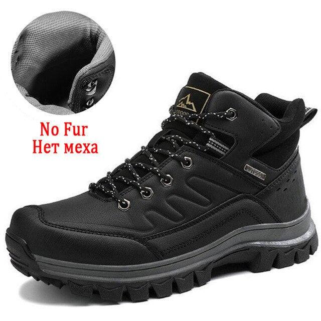 Winter Mens Boots Plush Warm Snow Boots Waterproof