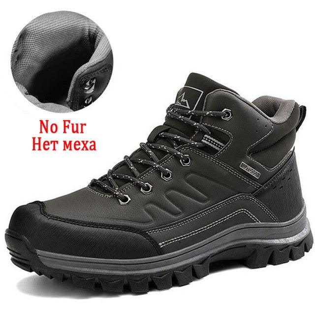Winter Mens Boots Plush Warm Snow Boots Waterproof