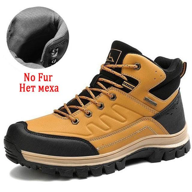 Winter Mens Boots Plush Warm Snow Boots Waterproof